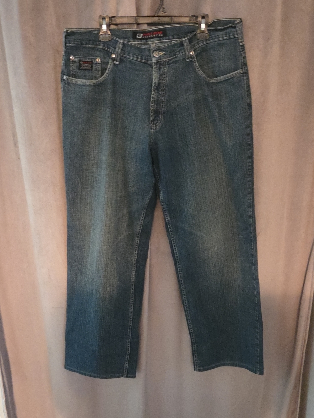 Point Zero Men's Size 40 Medium Blue Straight Jeans